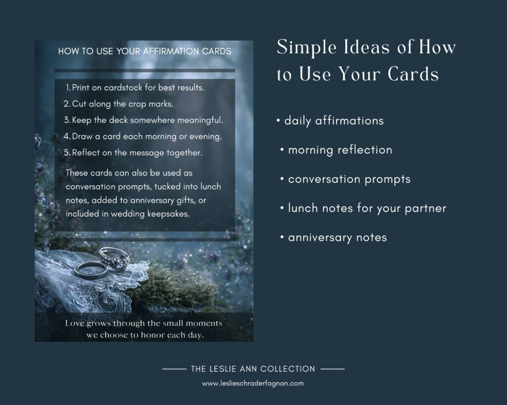 Affirmation Cards for Newlyweds & Loving Partnerships