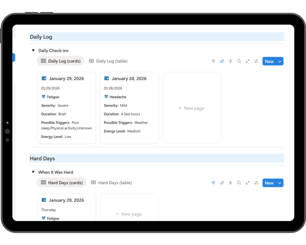 Symptom Tracker Library Notion Template