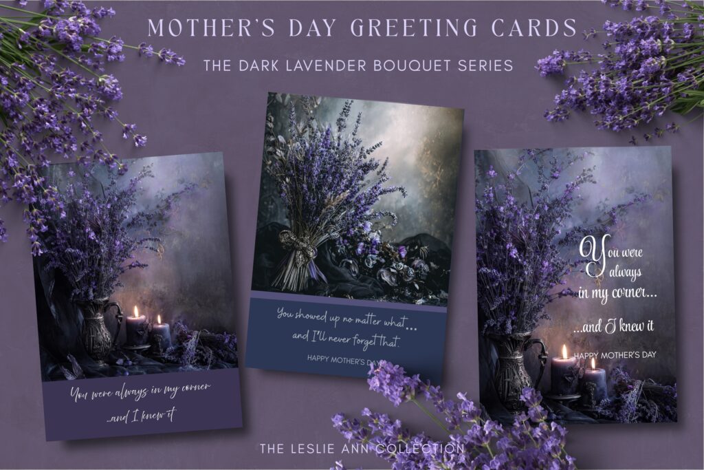 Lavender floral bouquets Mother's day cards